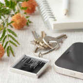 Chic Silver Glitter Drivers geborsteld Metallic Na Sleutelhanger (Zijkant)