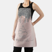 Chic Silver Glitter drukt cupcake Roos Gold uit Schort (Insitu)