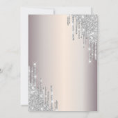 Chic Silver Glitter drukt de uitgang Quinceañera a Kaart (Achterkant)