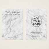 chic Silver Glitter Marble luxearing display Visitekaartje (Voorkant /achterkant)