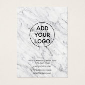 chic Silver Glitter Marble luxearing display Visitekaartje (Achterkant)