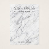 chic Silver Glitter Marble luxearing display Visitekaartje (Voorkant)