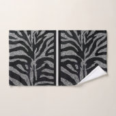 Chic Silver Glitter met zwarte Zebra/afbeelding Bad Handdoek (Handdoek)