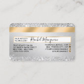 Chic Silver Glitter Metallic Gold Credit Style Visitekaartje (Achterkant)