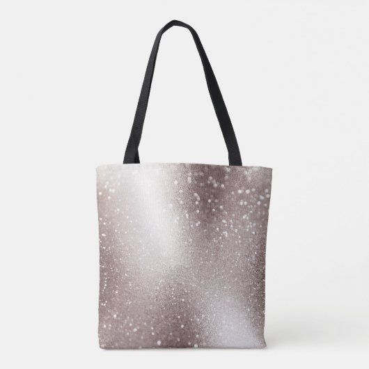 Chic Silver Glitter Monogram Aangepaste naam Tote Bag (Achterkant)
