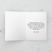 Chic Silver Glitter Pink Rose Husband Jubileum Kaart (Binnen)