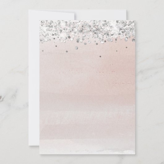 Chic Silver Glitter Princess Dress Quinceanera Kaart (Achterkant)