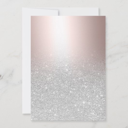 Chic Silver Glitter roos metallic folie Sweet 16 Kaart (Achterkant)