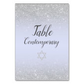 Chic Silver glitter script lavender Bat Mitzvah Kaart (Achterkant)