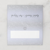 Chic Silver glitter script lavender Bat Mitzvah Plaatskaartje (Buitenkant ongevouwen)