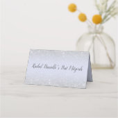 Chic Silver glitter script lavender Bat Mitzvah Plaatskaartje (Achterkant)