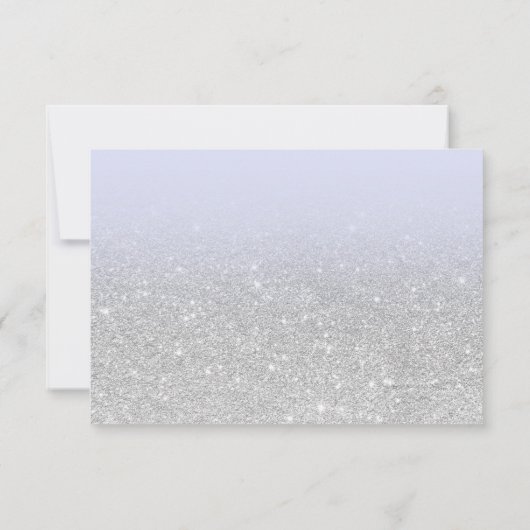 Chic Silver glitter script lavender Bat Mitzvah RSVP Kaartje (Achterkant)