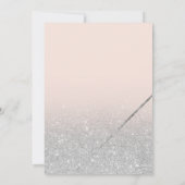Chic Silver glitter script zwart roze Bat Mitzvah Kaart (Achterkant)