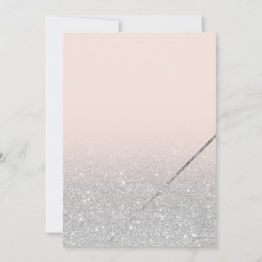 Chic Silver glitter script zwart roze Bat Mitzvah Kaart (Achterkant)