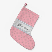 Chic Silver Glitter Snowflakes Roze Kleine Kerstsok (Voorkant (Hangend))