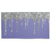 Chic Silver Glitter Sparkle Deriwinkle Kussensloop (Voorkant-Links)