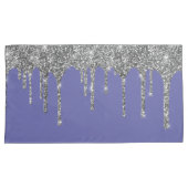 Chic Silver Glitter Sparkle Deriwinkle Kussensloop (Voorkant-Rechts)