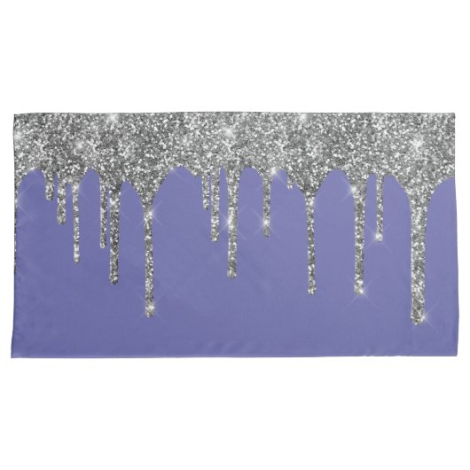 Chic Silver Glitter Sparkle Deriwinkle Kussensloop (Voorkant-Rechts)