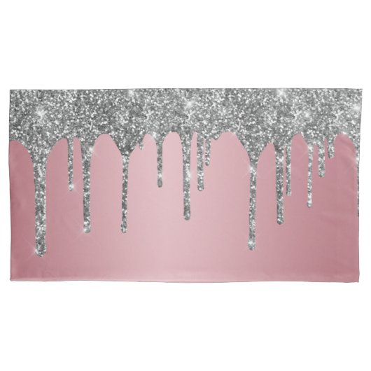 Chic Silver Glitter Sparkle drijft Roos Gold Pink Kussensloop