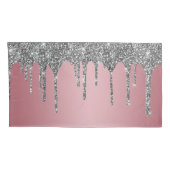 Chic Silver Glitter Sparkle drijft Roos Gold Pink Kussensloop