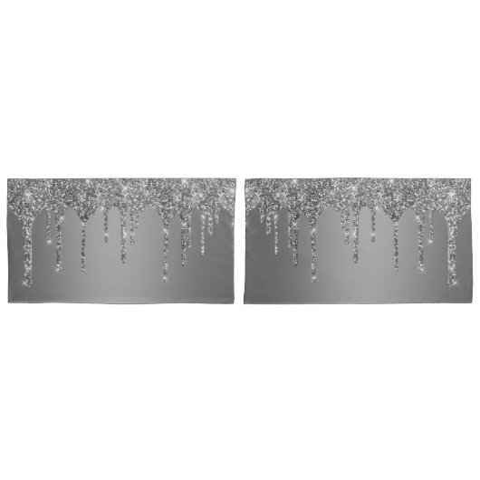 Chic Silver Glitter Sparkle Drives Kussensloop (Voorkant-Set)