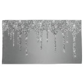 Chic Silver Glitter Sparkle Drives Kussensloop (Voorkant-Rechts)