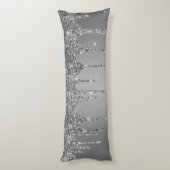 Chic Silver Glitter Sparkle Drives Lichaamskussen (Achterkant (Verticaal))