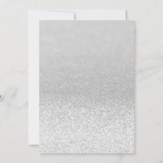 Chic Silver Glitter Sweet 16 Kaart (Achterkant)