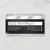 Chic Silver Glitter Zwart Metallic Credit Style Bu Visitekaartje (Achterkant)