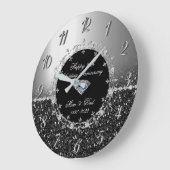 Chic Silver Glittery 25th Wedding Jubileum Grote Klok (Hoek)