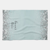 Chic Silver Glittery Persoonlijke keukenhanddoeken (Horizontaal)