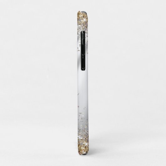 Chic Silver Gold Faux glitter monogram Case-Mate iPhone Case (Achterkant/links)