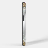 Chic Silver Gold Faux glitter monogram Case-Mate iPhone Case (Achterkant / Rechts)