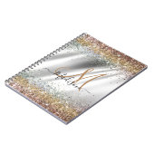 Chic Silver Gold Faux glitter monogram Notitieboek (Linkerzijde)