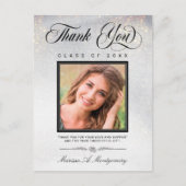 Chic Silver Gold Glitter Foto Afstuderen Hartelijk Briefkaart (Voorkant)
