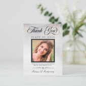 Chic Silver Gold Glitter Foto Afstuderen Hartelijk Briefkaart (Staand voorkant)