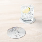 Chic Silver Gold Sparkle Waterverf Luxury Wedding Ronde Kartonnen Onderzetter (Insitu)