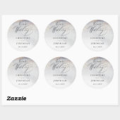 Chic Silver Gold Sparkle Waterverf Luxury Wedding Ronde Sticker (Vel)
