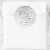 Chic Silver Gold Sparkle Waterverf Luxury Wedding Ronde Sticker (Tas)