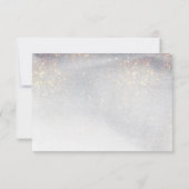 Chic Silver Gold Sparkle Waterverf Luxury Wedding RSVP Kaartje (Achterkant)