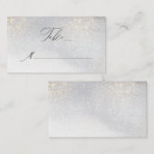 Chic Silver Gold Sparkles Waterverf Wedding Plaatskaartje (Voorkant / Achterkant)