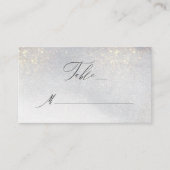 Chic Silver Gold Sparkles Waterverf Wedding Plaatskaartje (Voorkant)