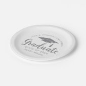 Chic Silver Grey Afstuderen Aangepaste Graduation  Papieren Bordje (Gekanteld)