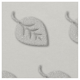 Chic Silver Grey Leaves Patroon Stof
