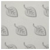 Chic Silver Grey Leaves Patroon Stof (Swatch)