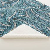 chic Silver grijs turquoise blue rhinestone krista Sherpa Deken (3/4)