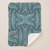 chic Silver grijs turquoise blue rhinestone krista Sherpa Deken (Voorkant)