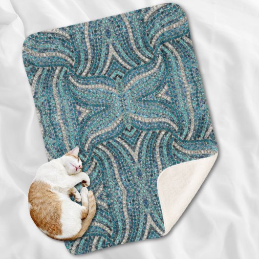 chic Silver grijs turquoise blue rhinestone krista Sherpa Deken