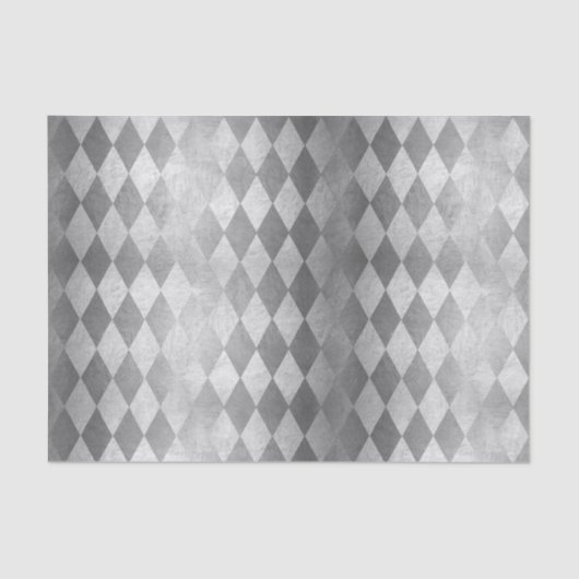 Chic Silver Harlequin Diamond Patroonpapier Tissuepapier (Voorkant)