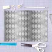 Chic Silver Harlequin Diamond Patroonpapier Tissuepapier (Craft)